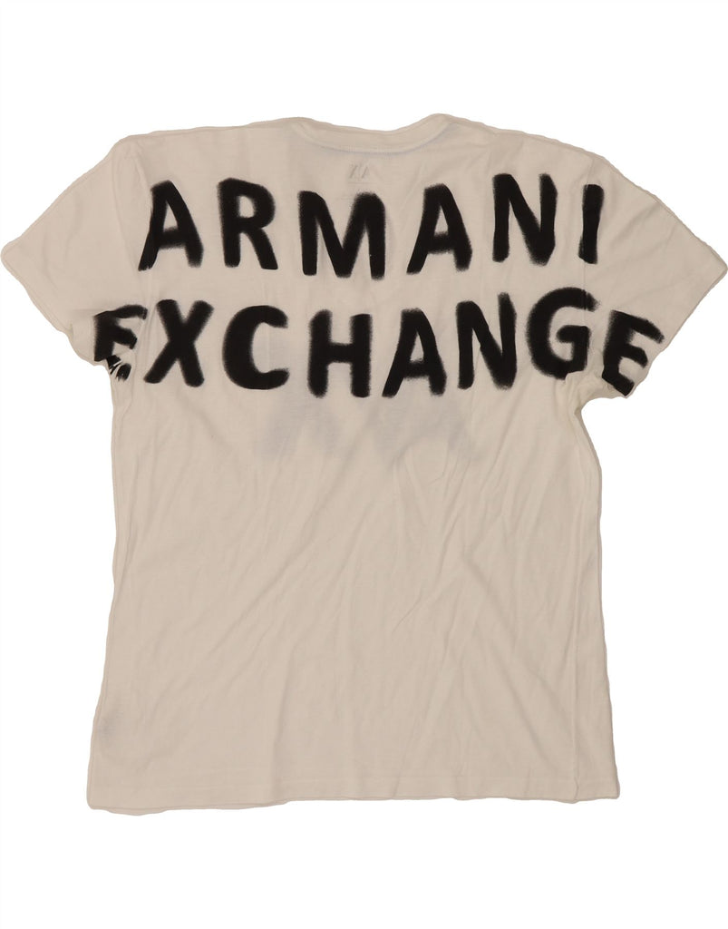 ARMANI EXCHANGE Womens Graphic T-Shirt Top UK 16 Large White Cotton Vintage Armani Exchange and Second-Hand Armani Exchange from Messina Hembry 