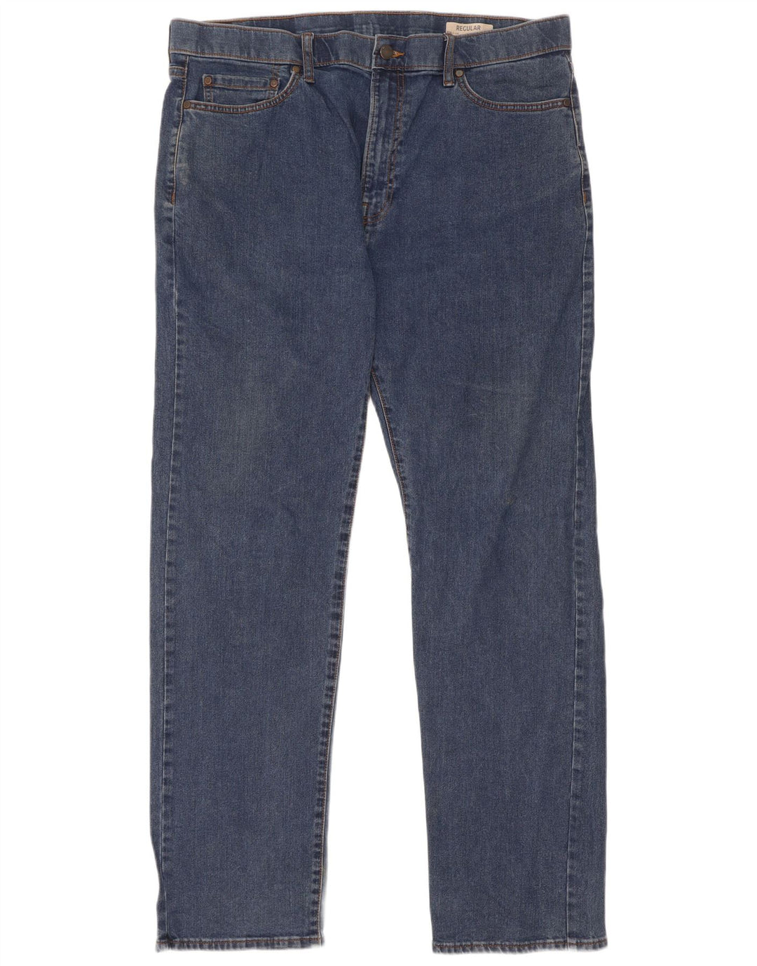 Marks & Spencer Mens Regular Straight Jeans W38 L33 Blue Cotton