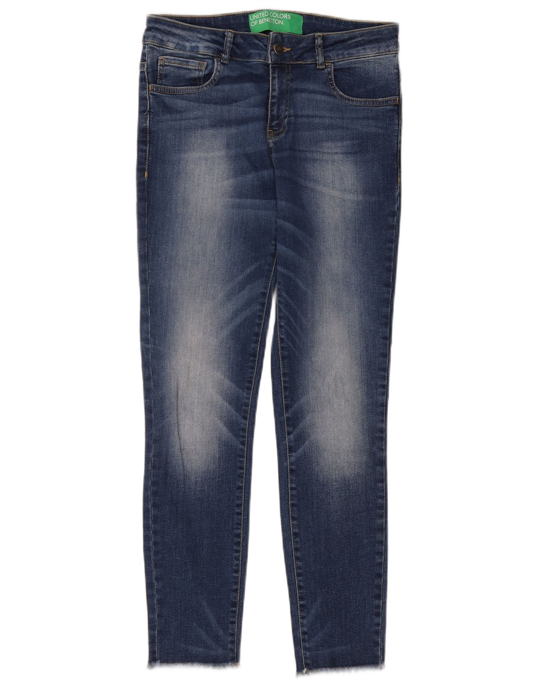 BENETTON Womens Slim Jeans W30 L27 Blue Cotton