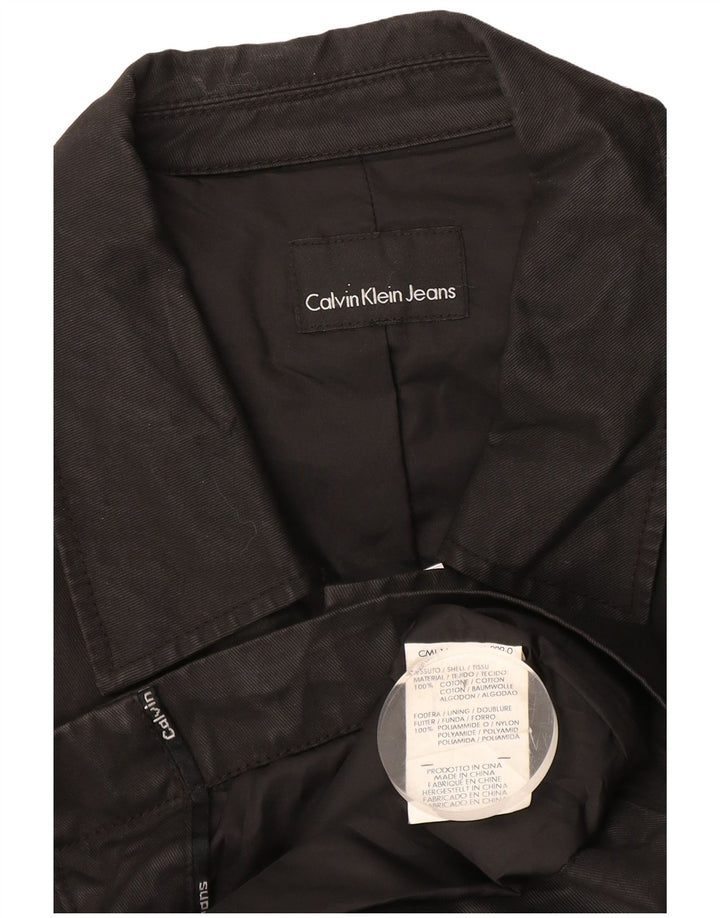 Calvin Klein Mens Military Jacket UK 38 Medium Black Cotton