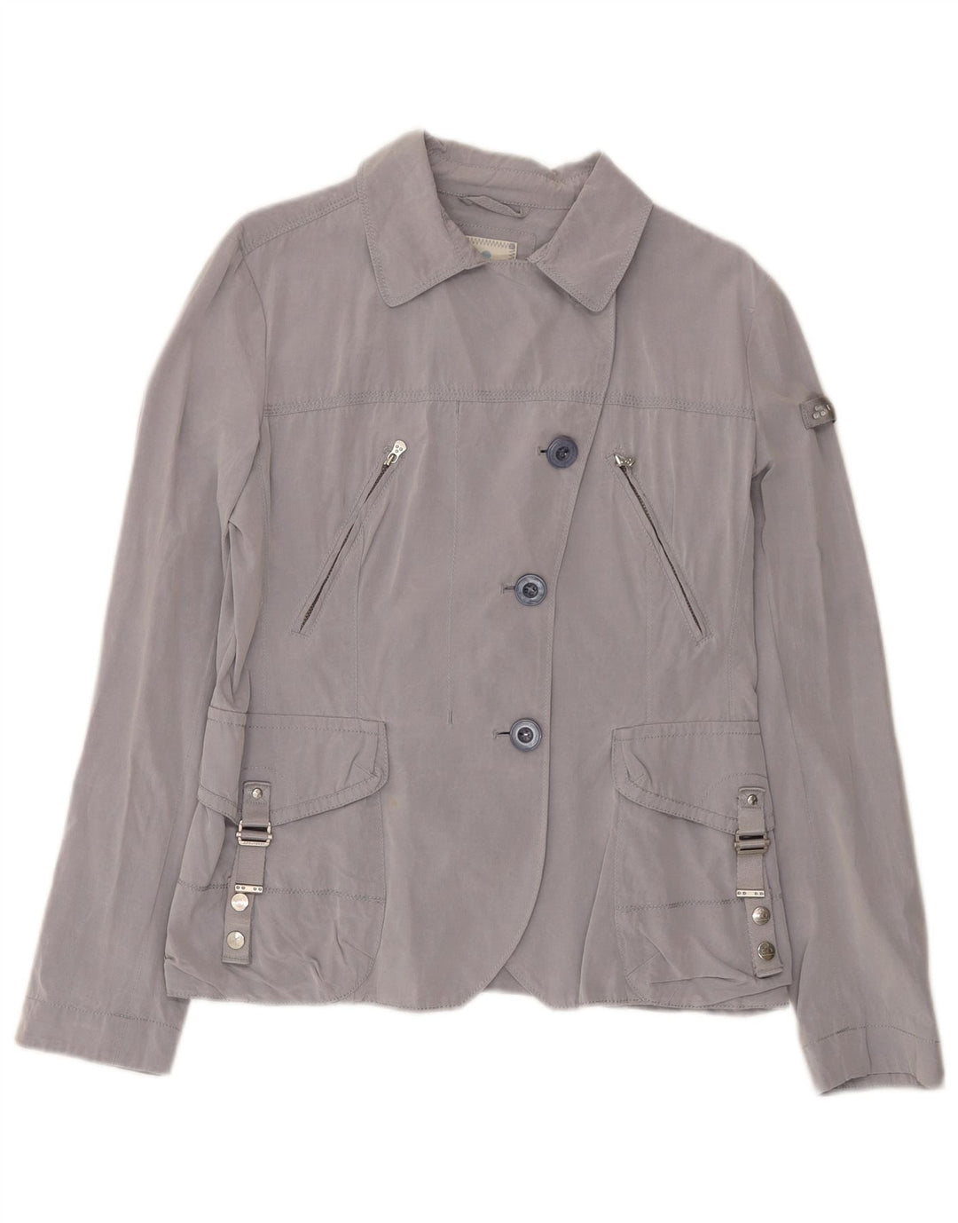 PEUTEREY Womens Utility Jacket IT 48 XL Grey Cupro
