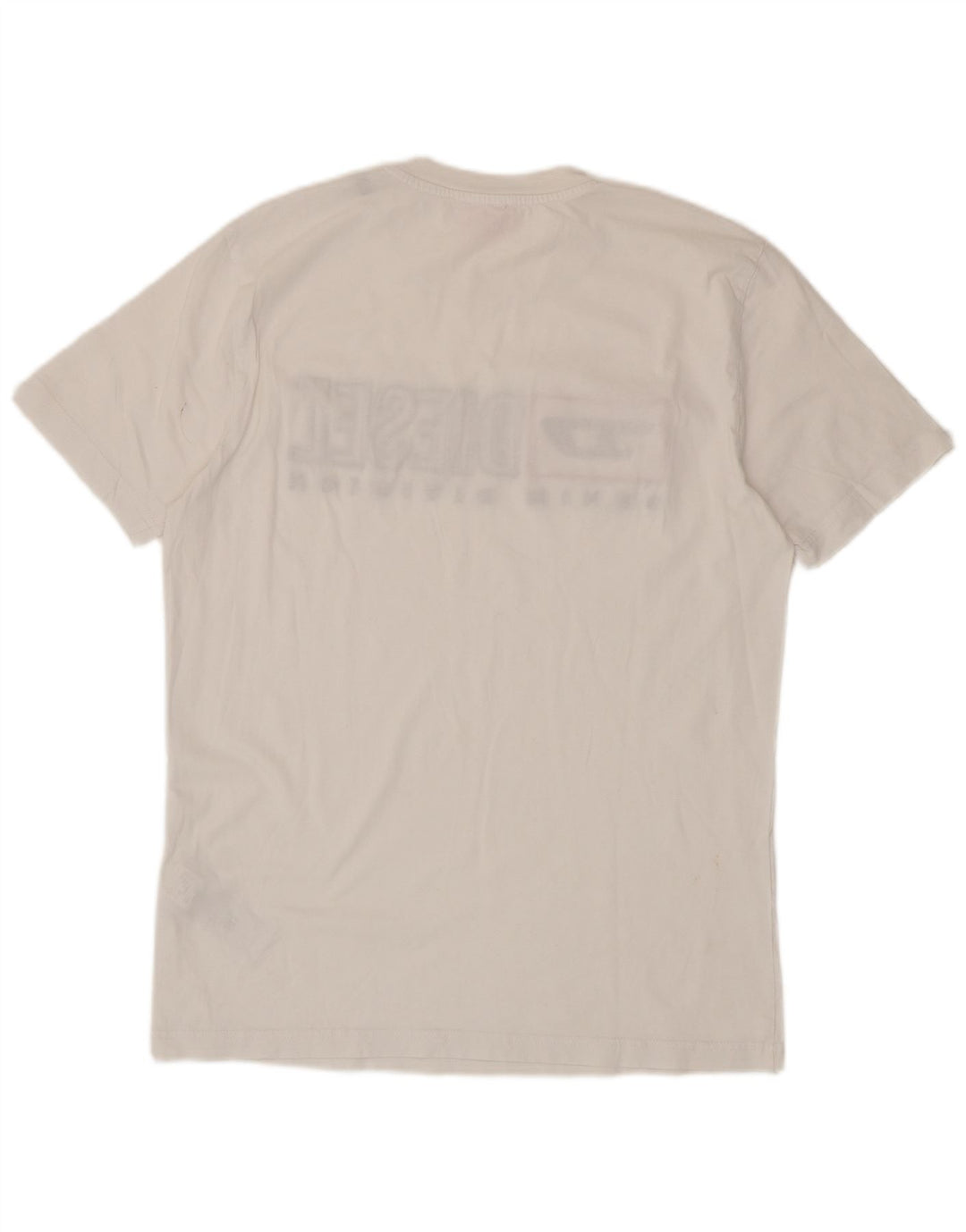 Diesel Mens Graphic T-Shirt Top XL White Cotton
