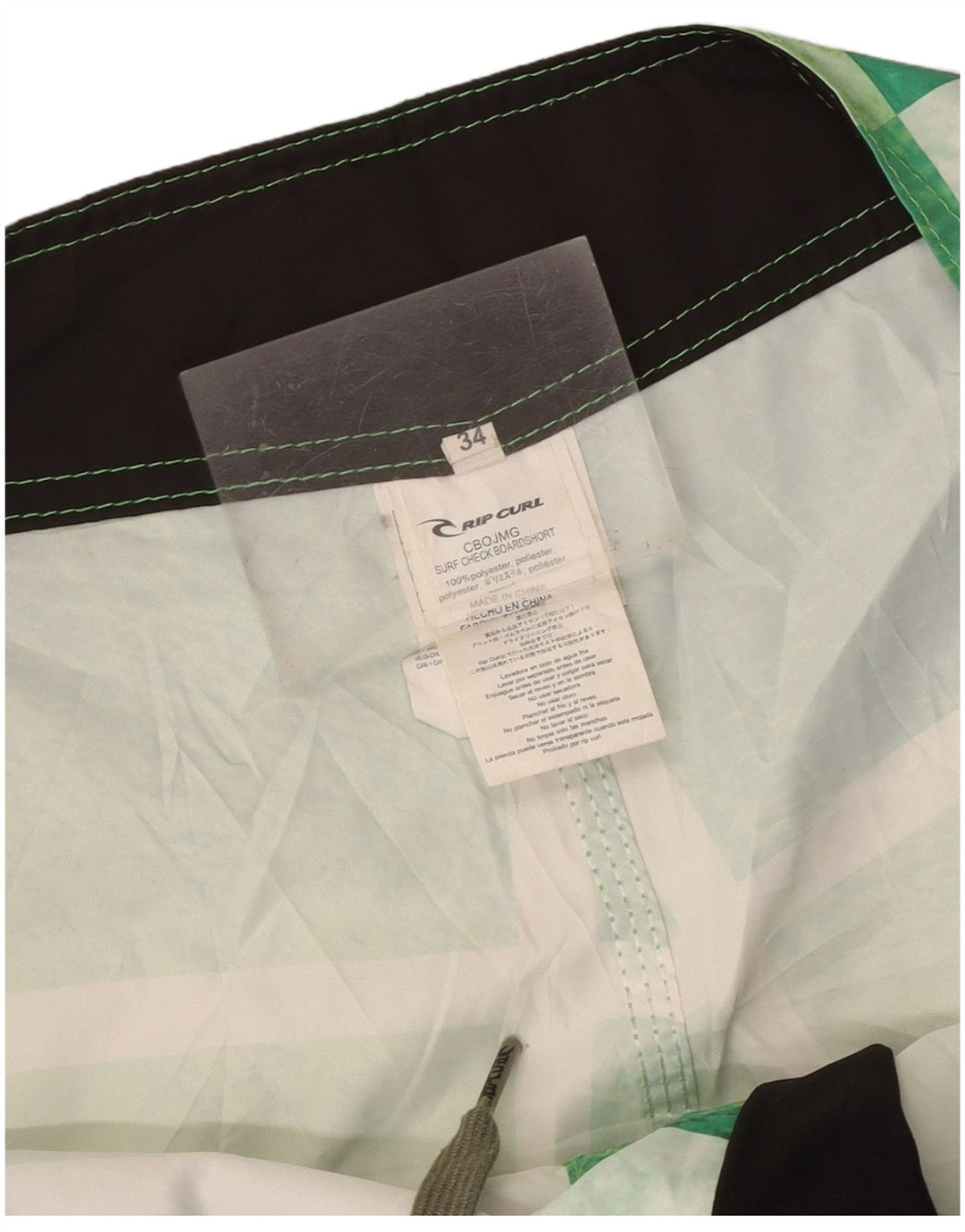 Rip Curl Mens Graphic Swimming Shorts Large  Green Check Polyester
