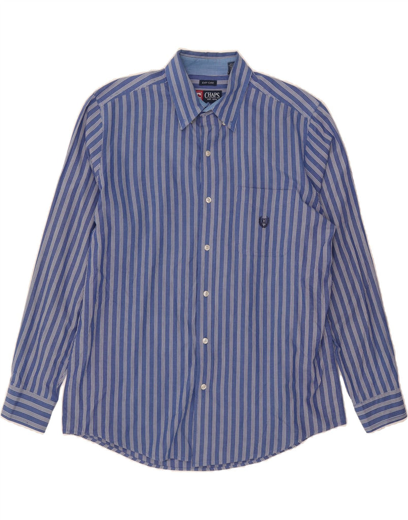 CHAPS Mens Grant Fit Shirt Large Blue Striped Cotton Vintage Chaps and Second-Hand Chaps from Messina Hembry 