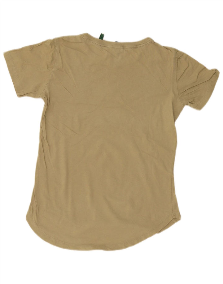 G-STAR Womens Graphic T-Shirt Top UK 12 Medium Khaki Cotton