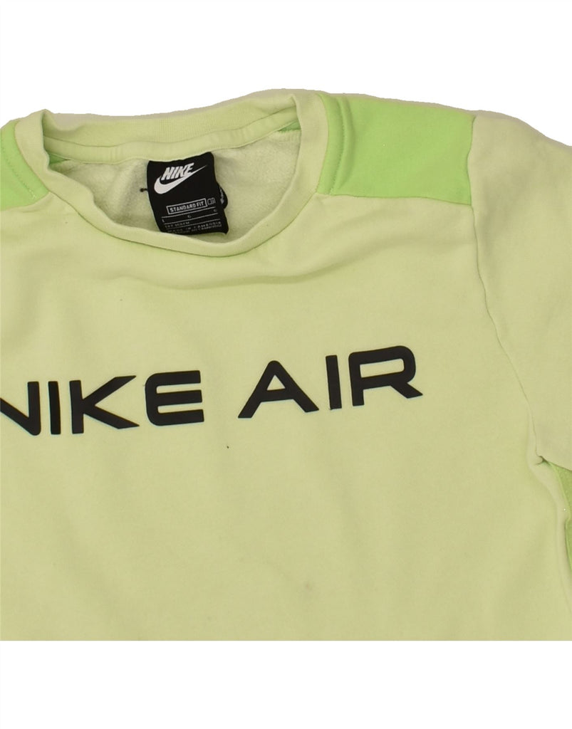 NIKE Boys Graphic Sweatshirt Jumper 12-13 Years Large Green Cotton | Vintage Nike | Thrift | Second-Hand Nike | Used Clothing | Messina Hembry 