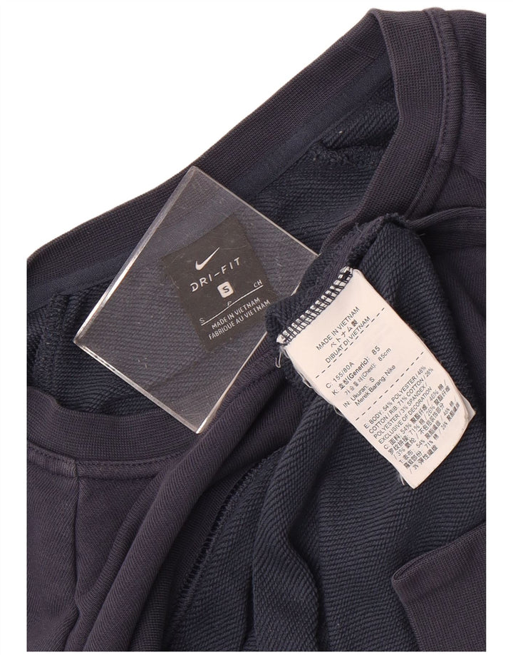 Nike Womens Dri Fit Oversized Sweatshirt Jumper UK 10 Small Navy Blue