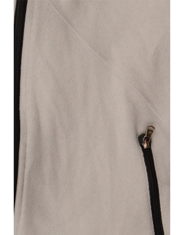 Champion Womens Graphic Fleece Jacket UK 10 Small White Polyester