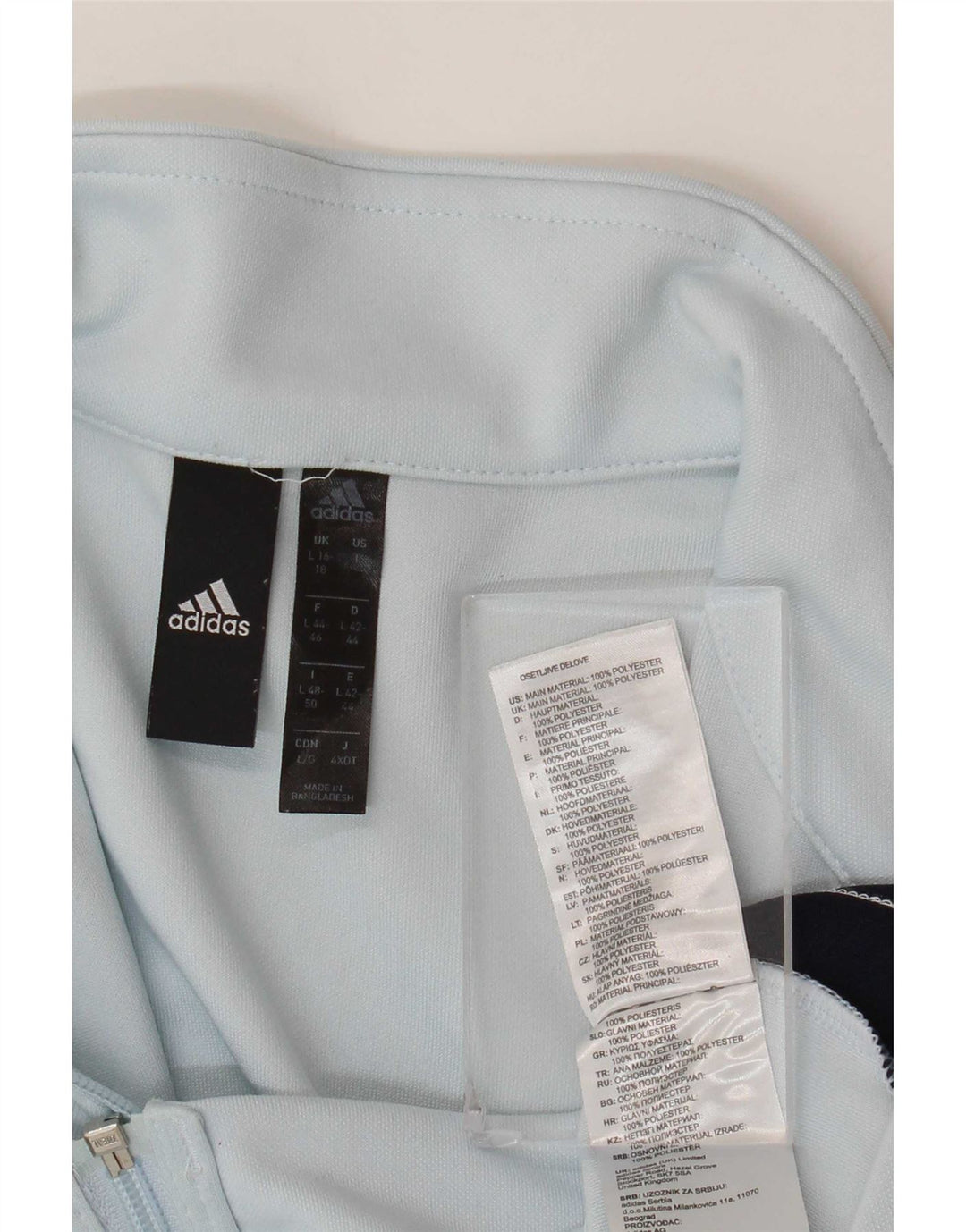 Adidas Womens Tracksuit Top Jacket UK 16/18 Large Blue Colourblock