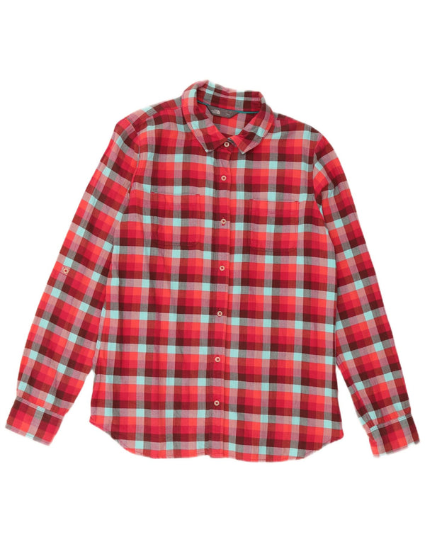 The North Face Womens Flannel Shirt UK 16 Large Red Check Cotton