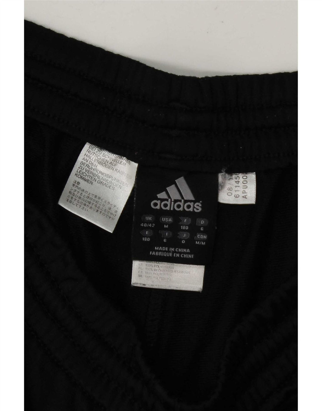 Adidas Mens Tracksuit Trousers Joggers UK 40/42 Medium  Black Polyester