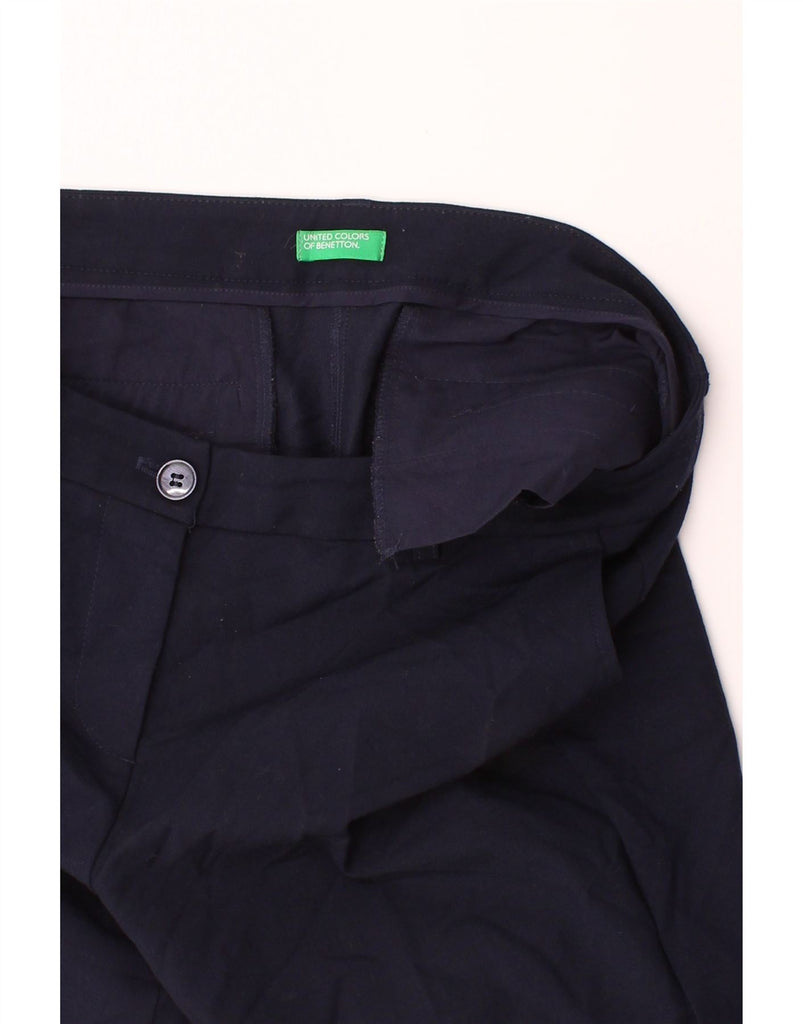BENETTON Womens Slim Chino Trousers UK 12 Medium W32 L27 Navy Blue Cotton Vintage Benetton and Second-Hand Benetton from Messina Hembry 