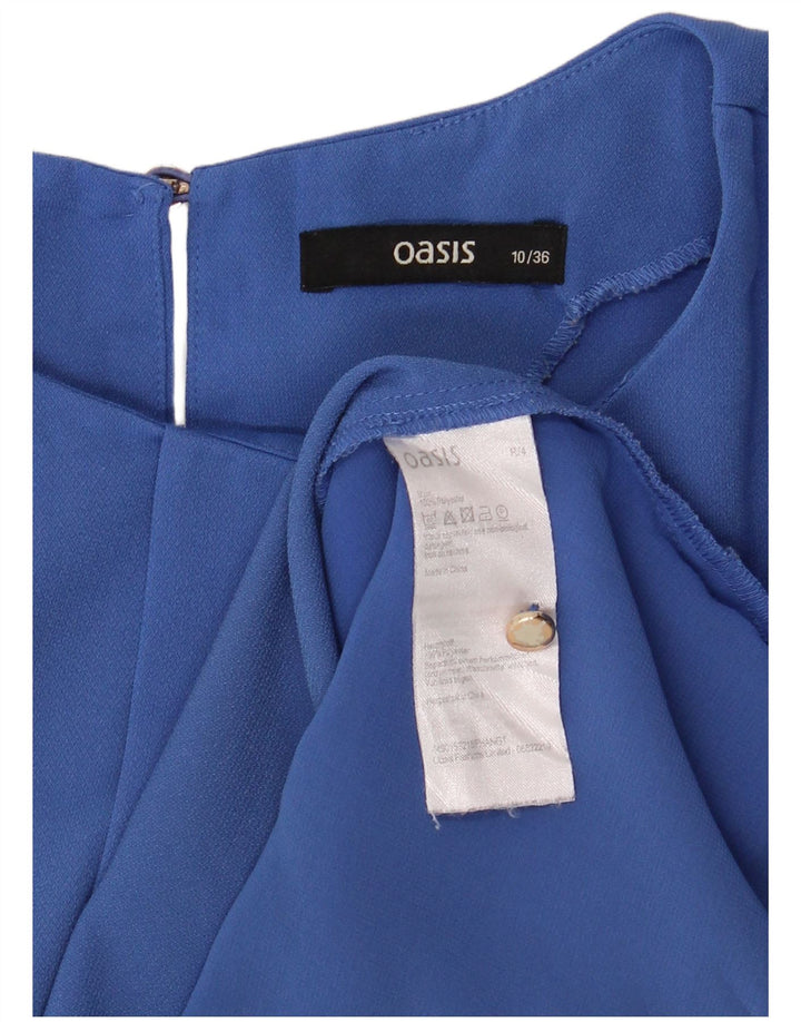 Oasis Womens Blouse Top UK 10 Small  Blue Polyester