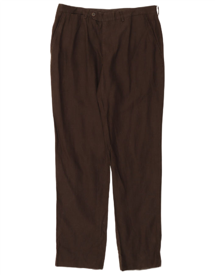 MASSIMO DUTTI Womens Straight Chino Trousers EU 44 Large W34 L30 Brown