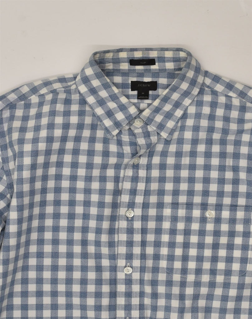 J. CREW Mens Slim Shirt Medium Navy Blue Gingham Cotton | Vintage J. Crew | Thrift | Second-Hand J. Crew | Used Clothing | Messina Hembry 