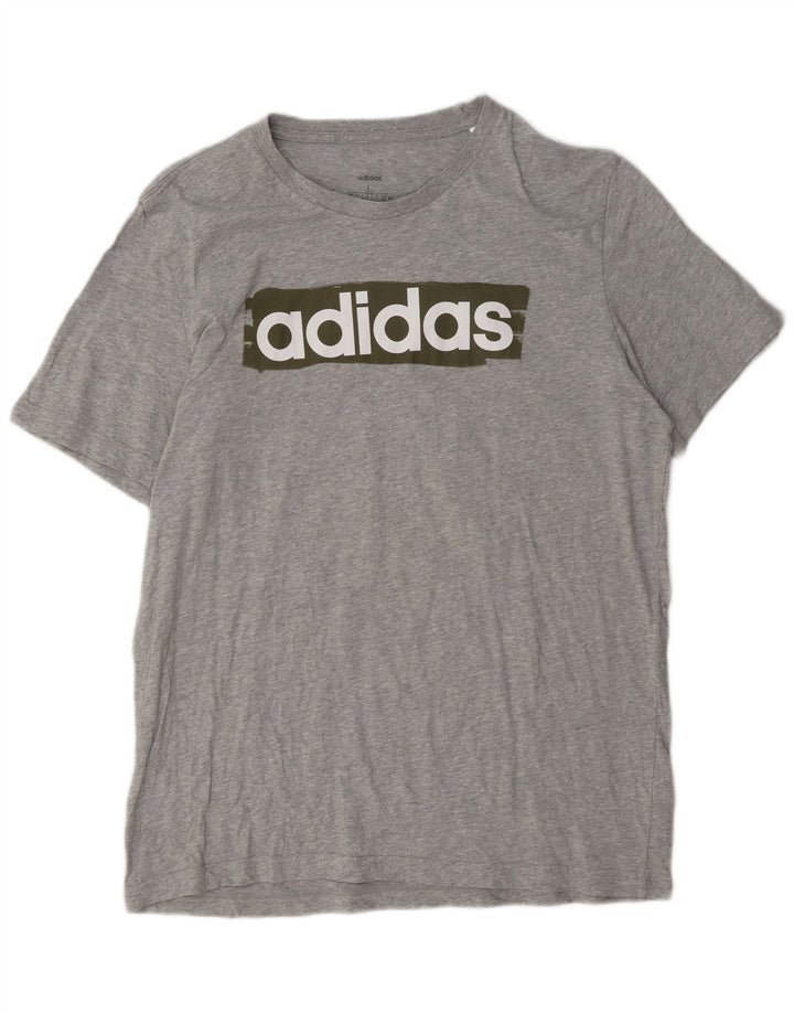 Adidas Mens Graphic T-Shirt Top Large Grey Cotton