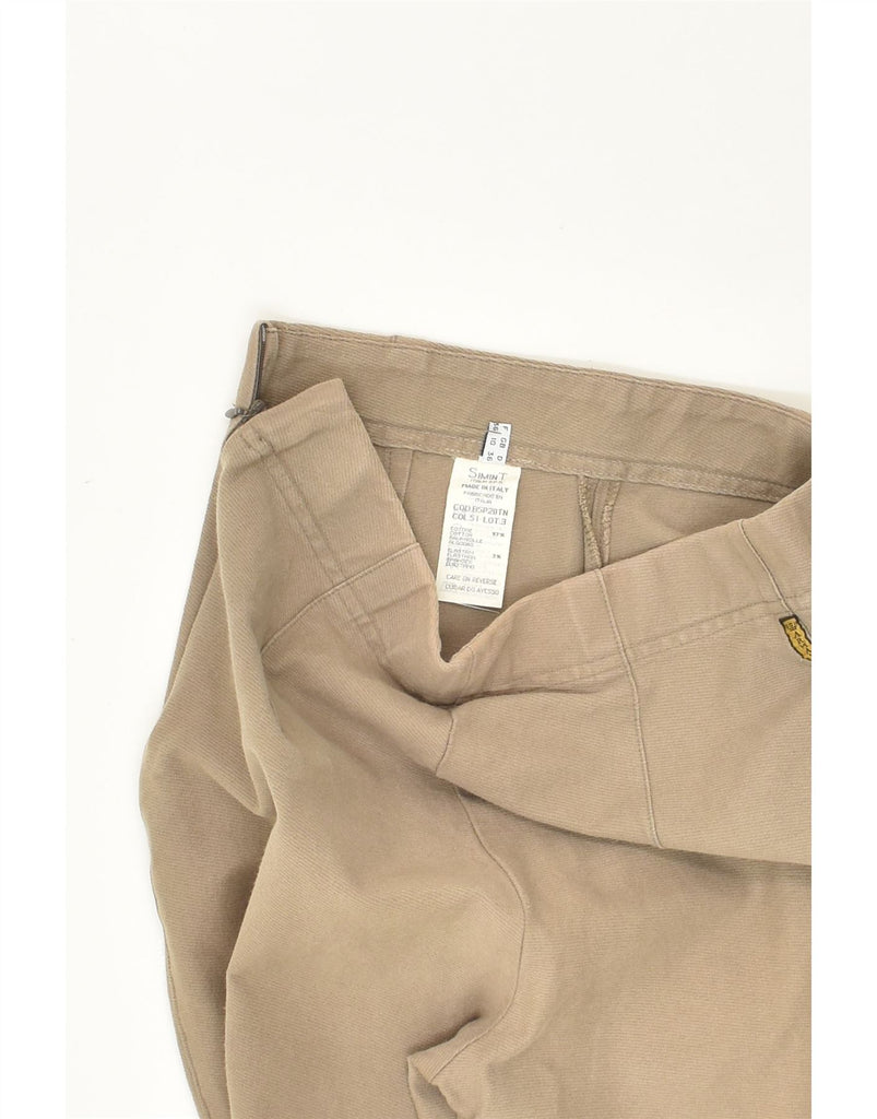 ARMANI JEANS Womens Slim Suit Trousers UK 10 Small W26 L26 Beige Cotton | Vintage Armani Jeans | Thrift | Second-Hand Armani Jeans | Used Clothing | Messina Hembry 