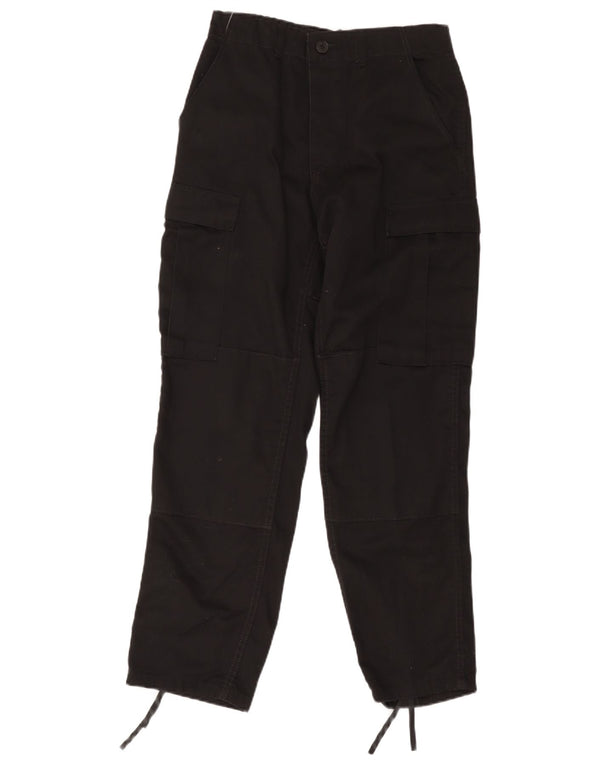 Vintage Womens Regular Cargo Trousers Small W28 L30 Black Cotton