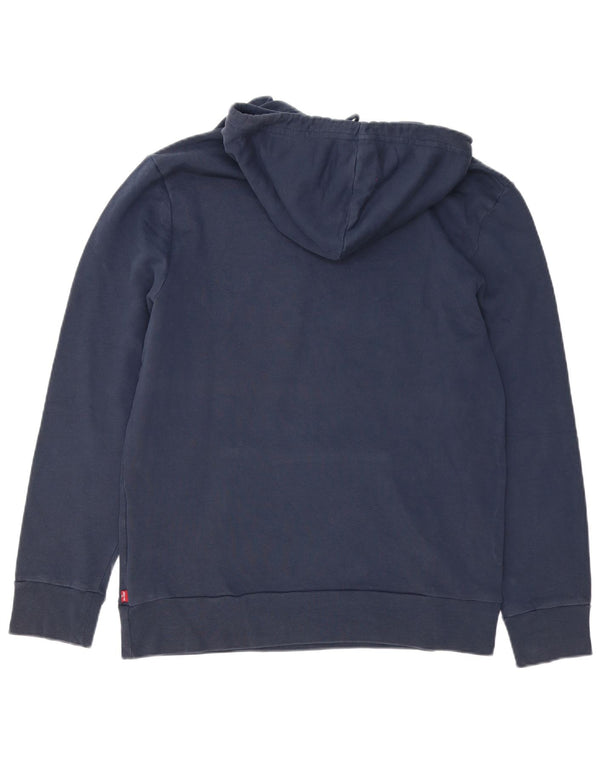 Levi's Mens Graphic Hoodie Jumper Large Navy Blue Cotton