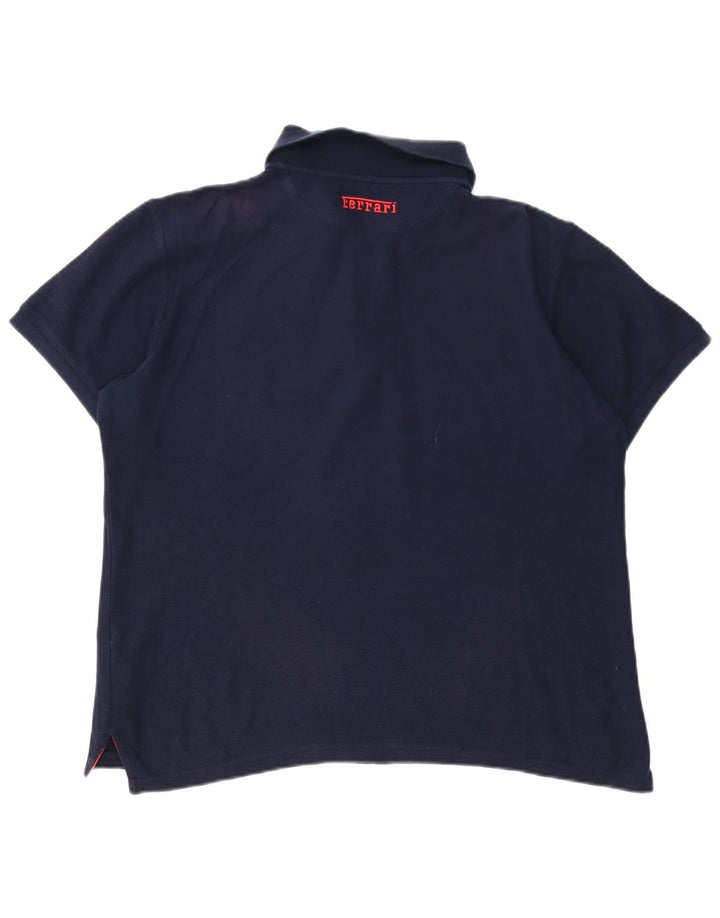 Ferrari Mens Polo Shirt Medium Navy Blue Cotton