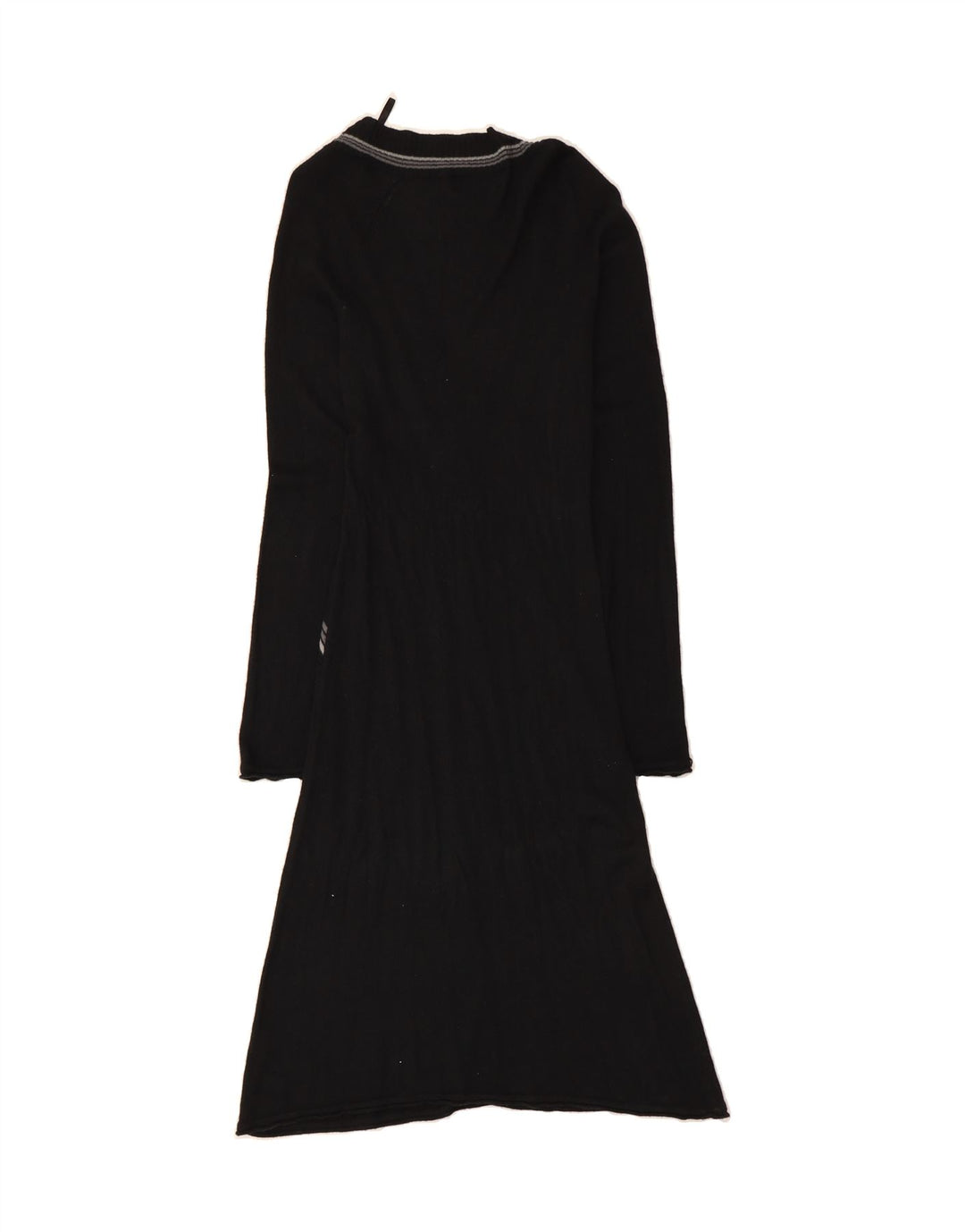 MOSSIMO Womens Long Sleeve Jumper Dress UK 12 Medium Black Striped Nylon Vintage Mossimo and Second-Hand Mossimo from Messina Hembry 