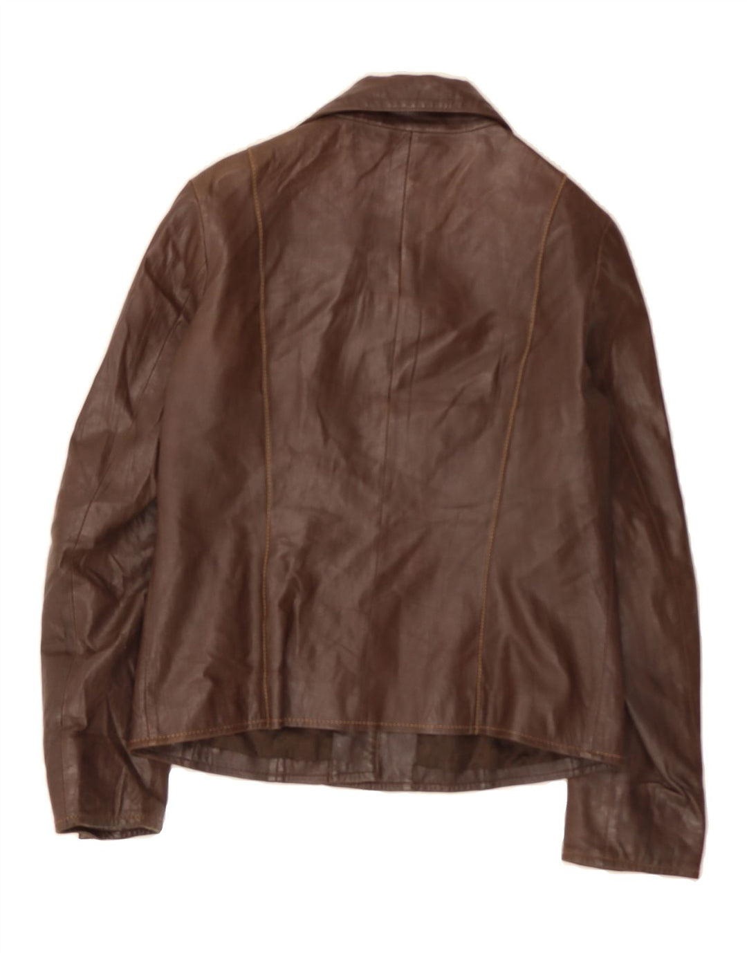 VINTAGE Womens Leather Jacket UK 14 Large Brown Leather Vintage Vintage and Second-Hand Vintage from Messina Hembry 