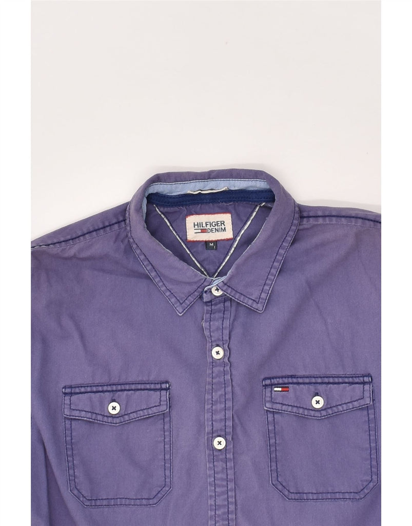 TOMMY HILFIGER Mens Short Sleeve Shirt Medium Purple Cotton | Vintage Tommy Hilfiger | Thrift | Second-Hand Tommy Hilfiger | Used Clothing | Messina Hembry 