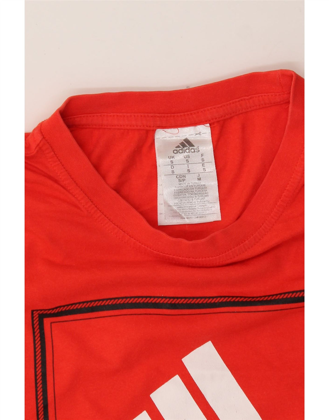 ADIDAS Mens Graphic T-Shirt Top Small Red Vintage Adidas and Second-Hand Adidas from Messina Hembry 