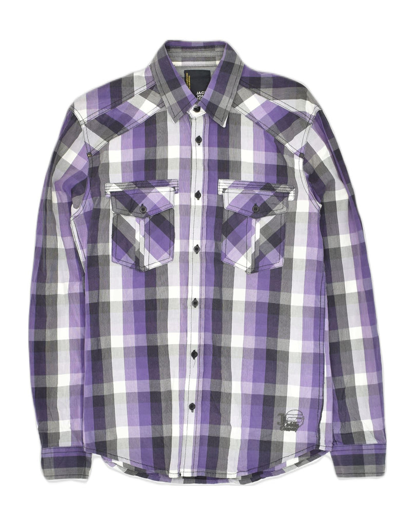 JACK & JONES Mens Shirt Small Purple Check Cotton | Vintage Jack & Jones | Thrift | Second-Hand Jack & Jones | Used Clothing | Messina Hembry 