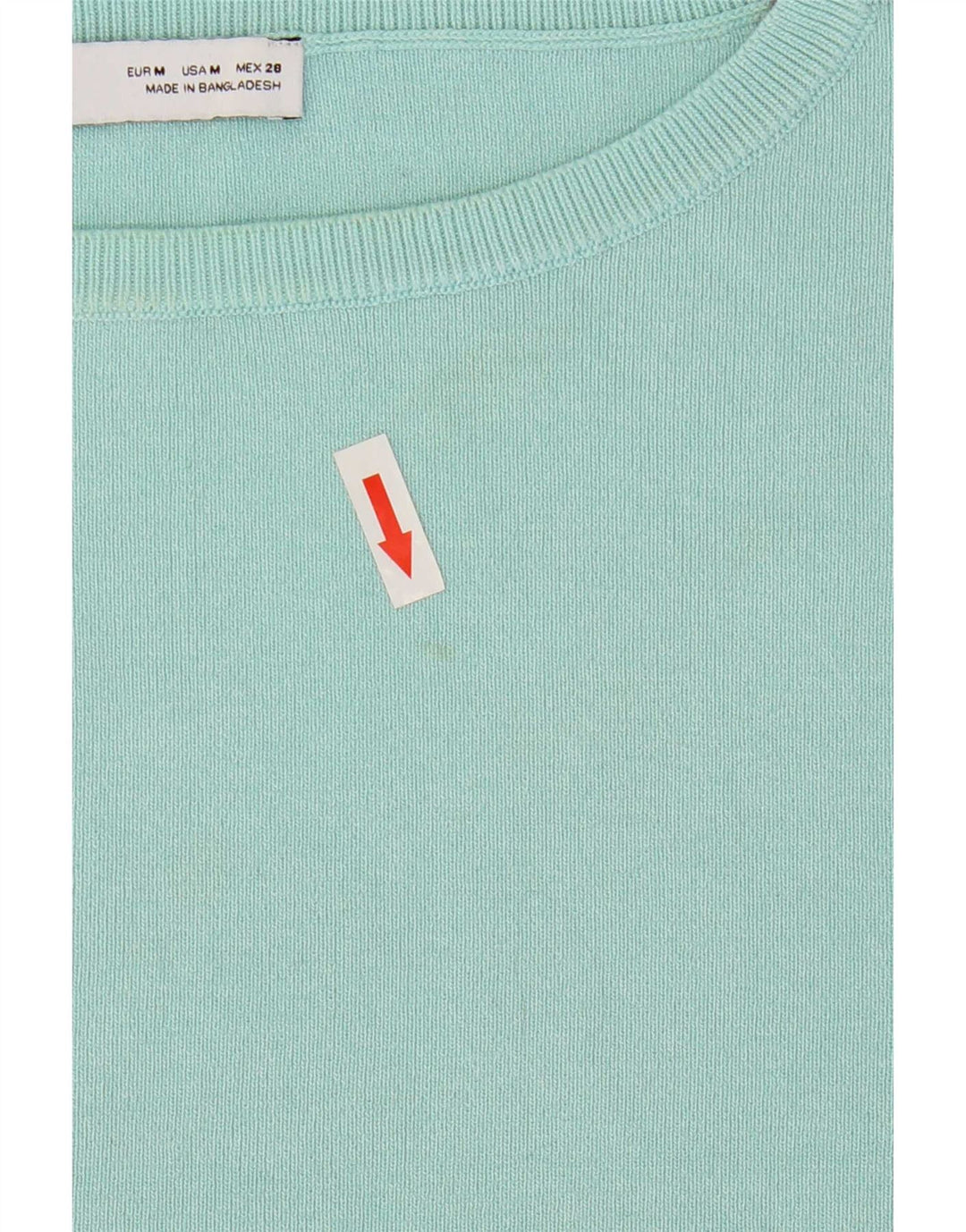 Zara Womens Crop T-Shirt Top UK 12 Medium Turquoise Viscose