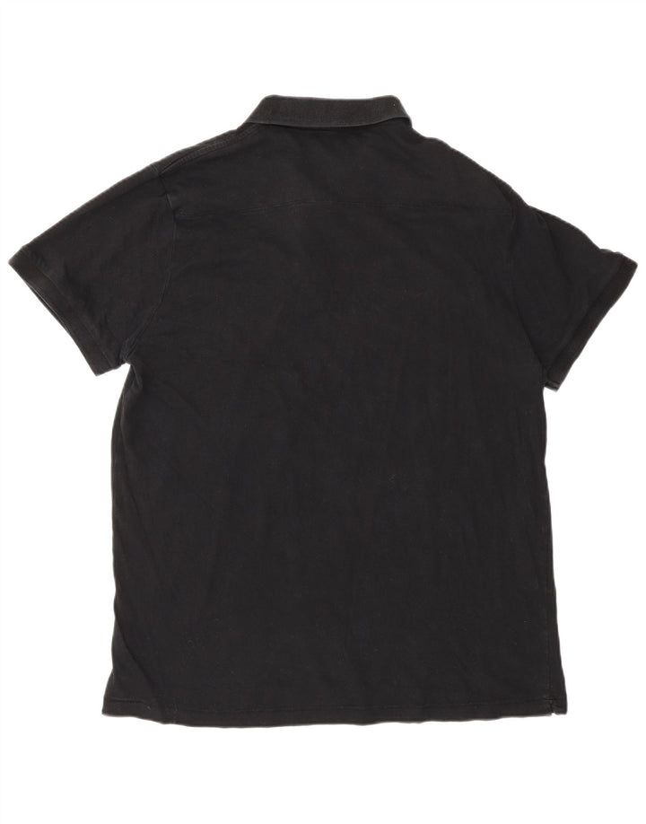 French Connection Mens Polo Shirt XL Black Cotton