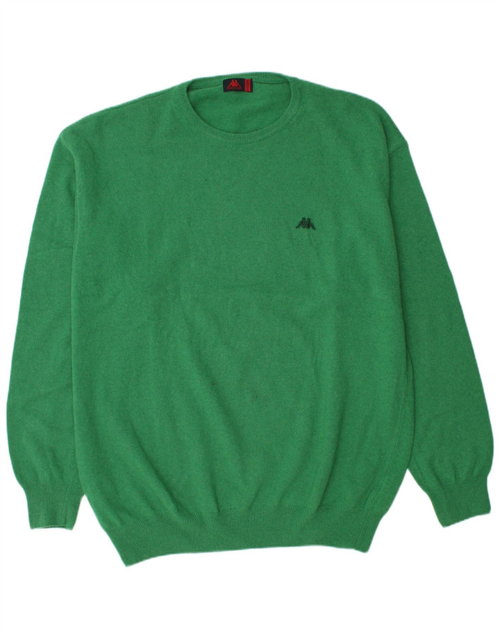 Kappa Mens Crew Neck Jumper Sweater 3XL Green Lambswool