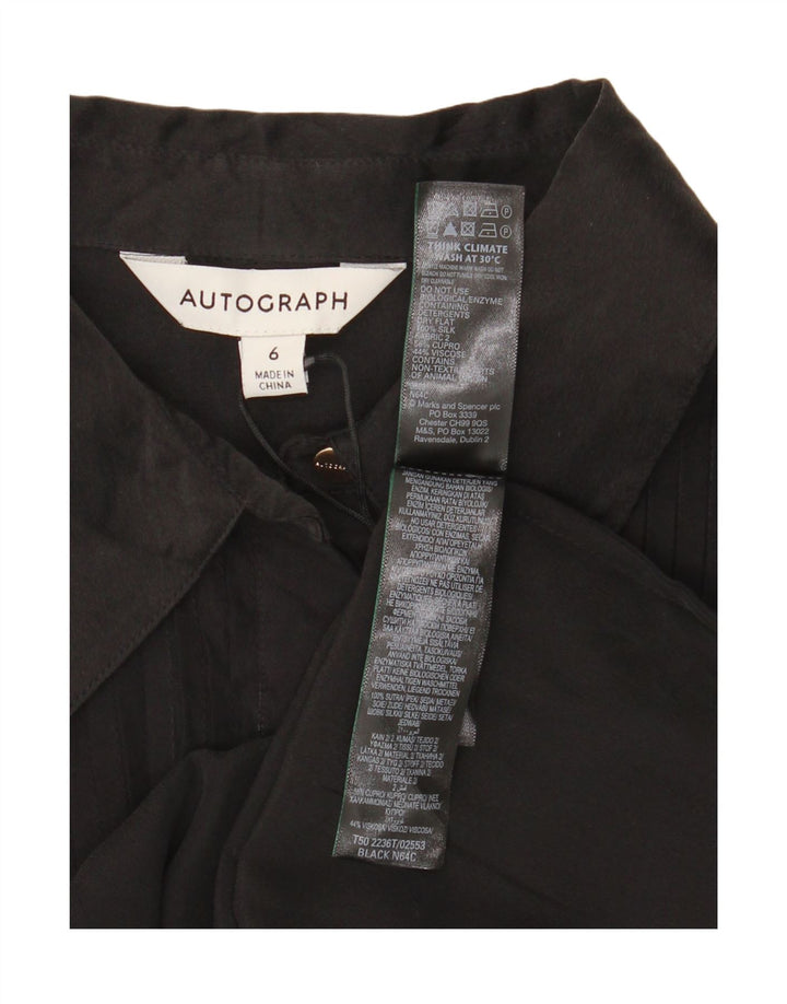 Autograph  Womens Formal Shirt UK 6 XS Black Silk