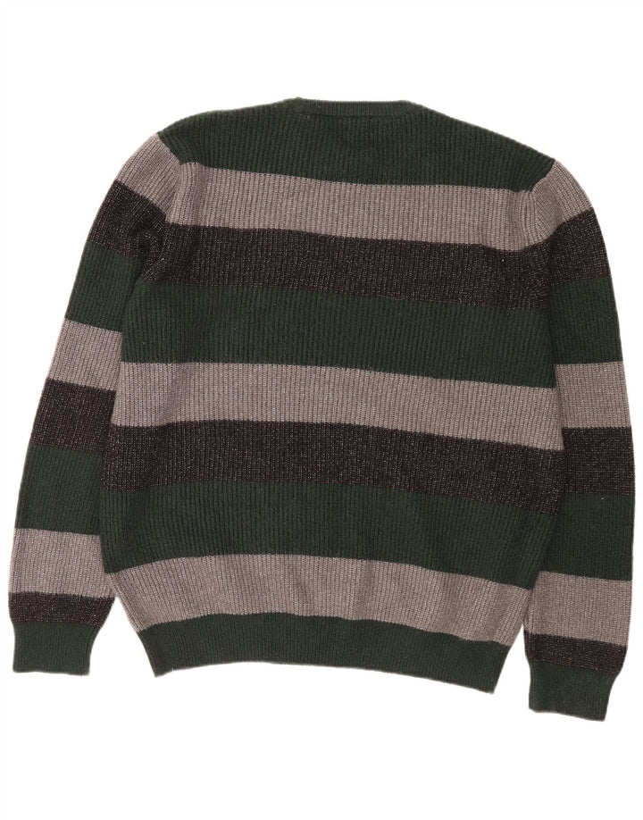 MARKS & SPENCER Mens Crew Neck Jumper Sweater XL Multicoloured Striped