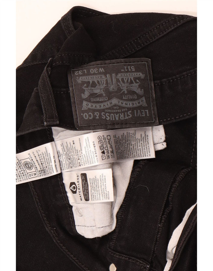 Levi's Mens 511 Slim Jeans W30 L32 Black Cotton