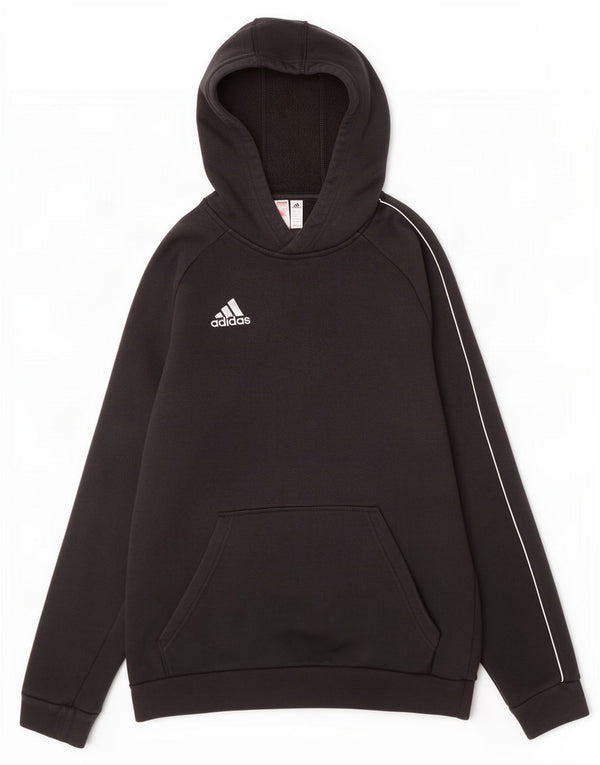 Adidas Boys Hoodie Jumper 15-16 Years Black Cotton