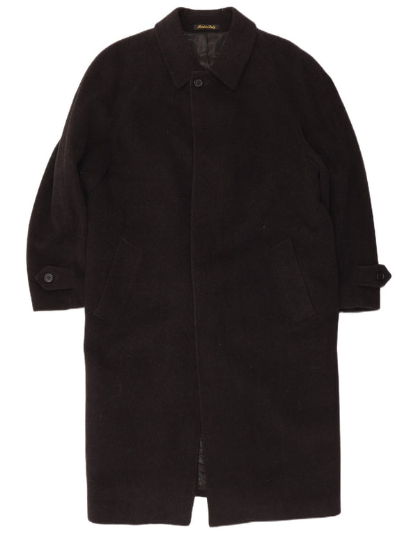 Mario Valente Mens Overcoat IT 52 XL Black Wool
