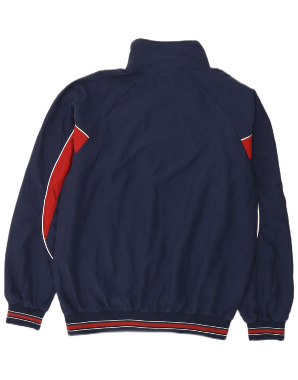 Errea Mens Tracksuit Top Jacket Large Navy Blue Colourblock Polyester