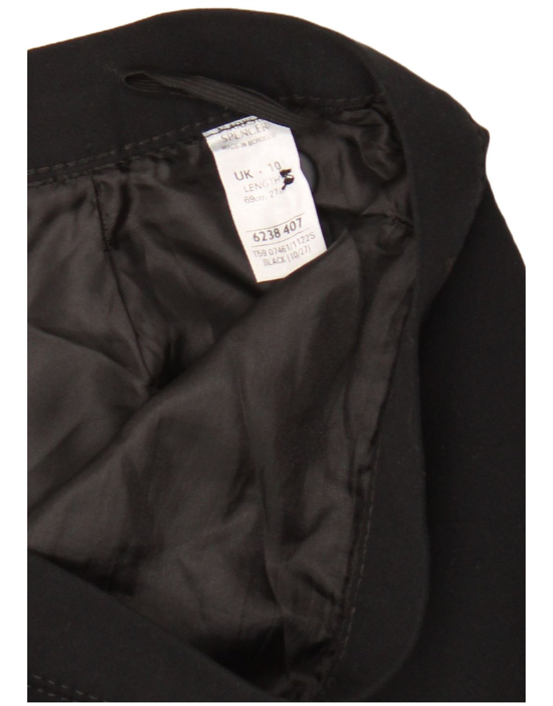 Marks & Spencer Womens Pencil Skirt UK 10 Small W28 Black Polyester