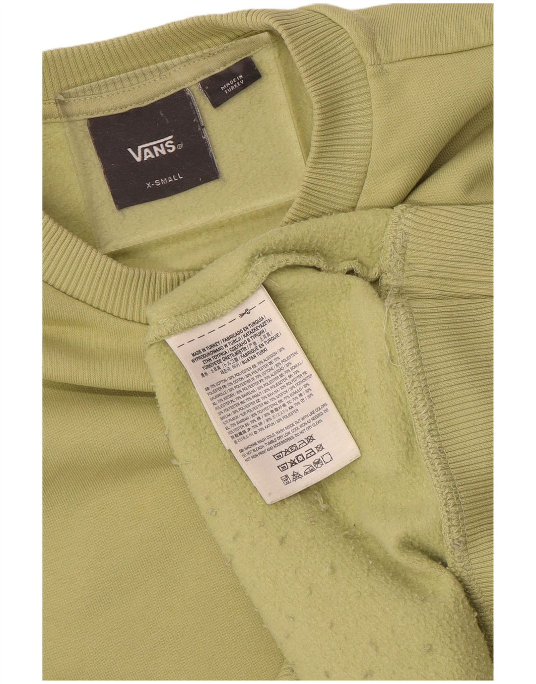 Vans Mens Sweatshirt Jumper XS Green Cotton