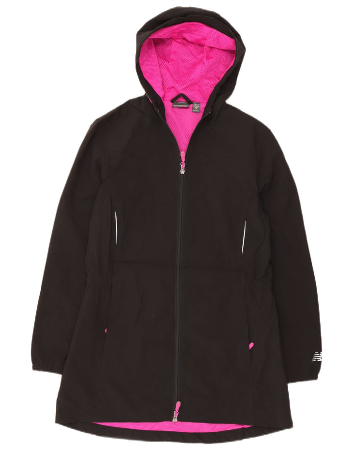 New Balance Womens Hooded Raincoat UK 14 Medium Black Polyester