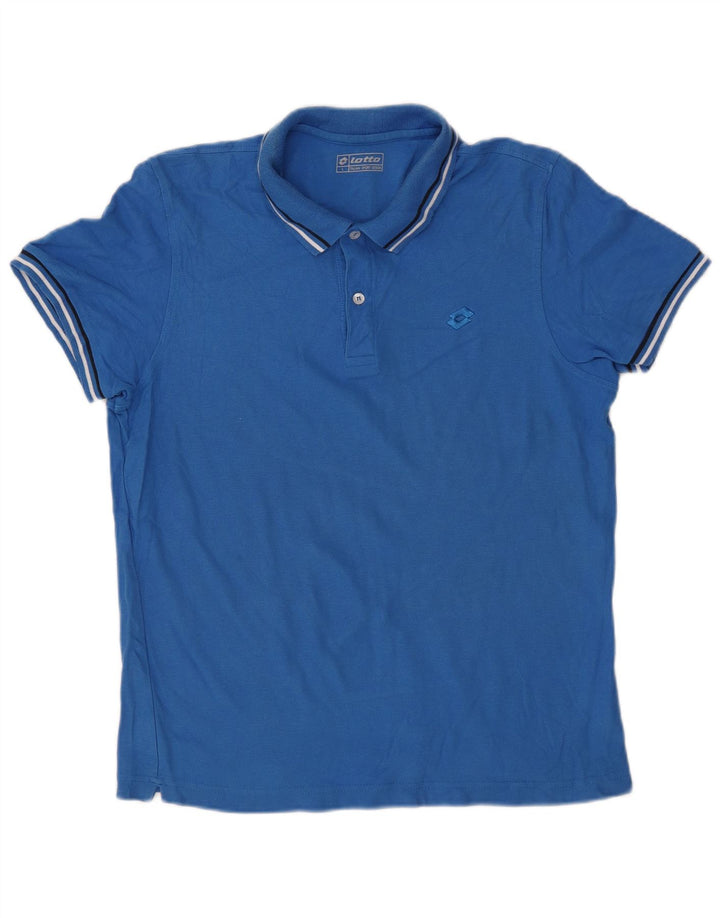 Lotto Mens Polo Shirt Large Blue Cotton
