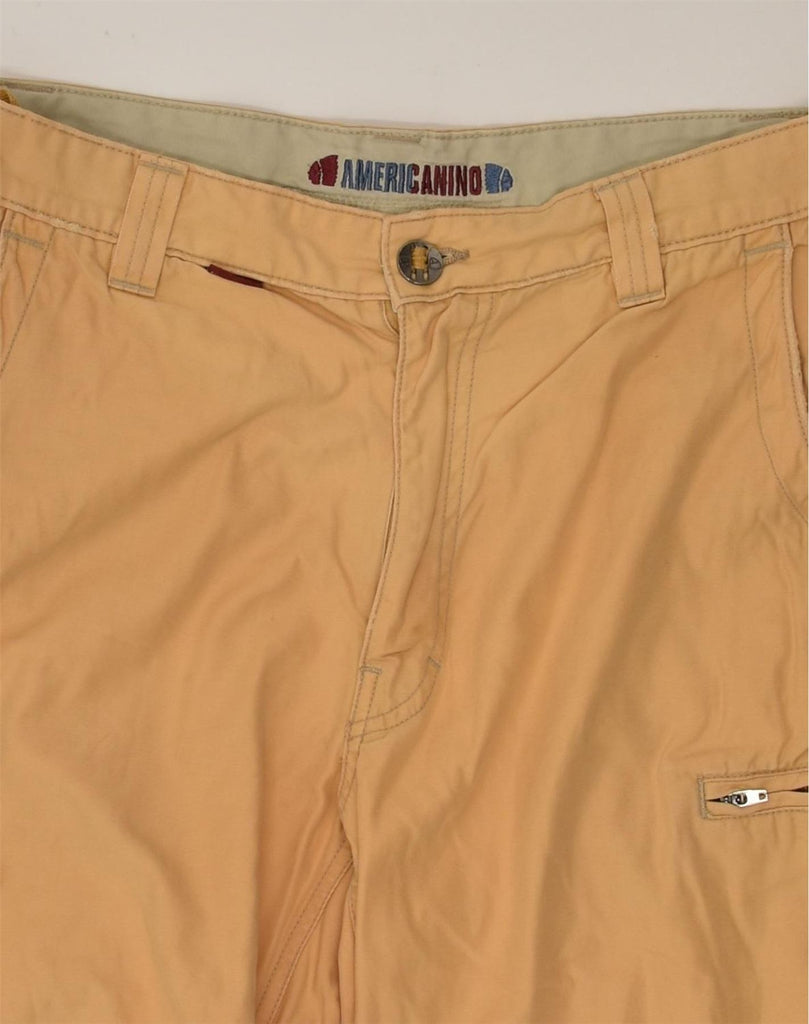 AMERICANINO Mens Cargo Shorts W31 Medium Brown Cotton | Vintage Americanino | Thrift | Second-Hand Americanino | Used Clothing | Messina Hembry 