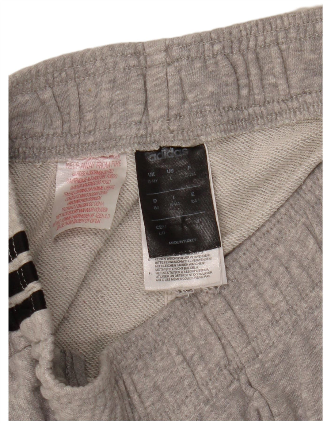 Adidas Boys Sport Shorts 13-14 Years Grey Cotton