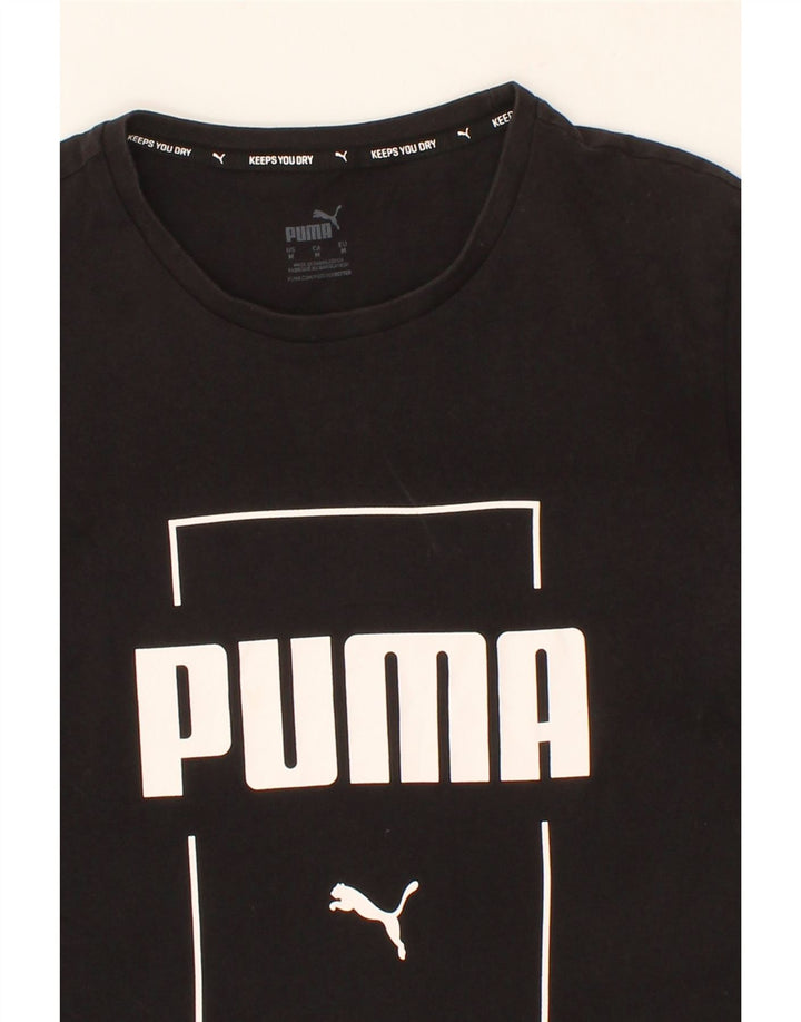 PUMA Mens Graphic T-Shirt Top Medium Black Cotton Vintage Puma and Second-Hand Puma from Messina Hembry 