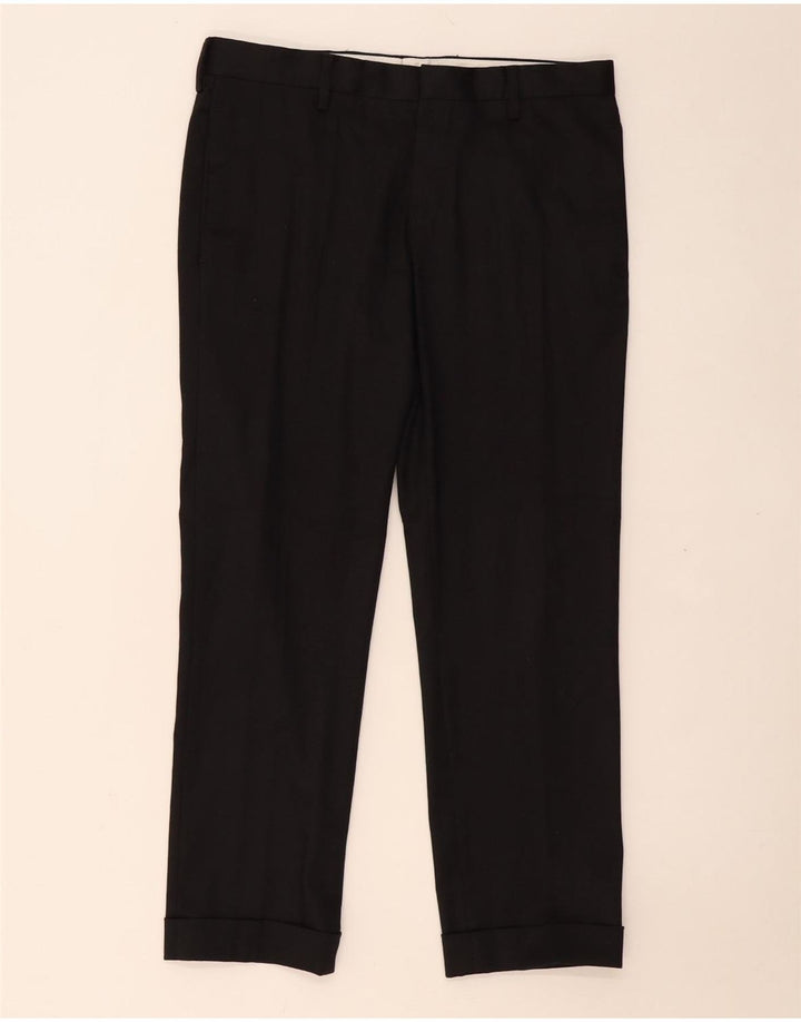 ZARA Mens Straight Chino Trousers EU 40 Medium W31 L28 Black Polyester