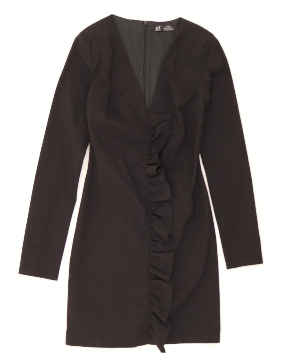 ZARA Womens Long Sleeve Sheath Dress UK 4 XS Black Polyester Vintage Zara and Second-Hand Zara from Messina Hembry 