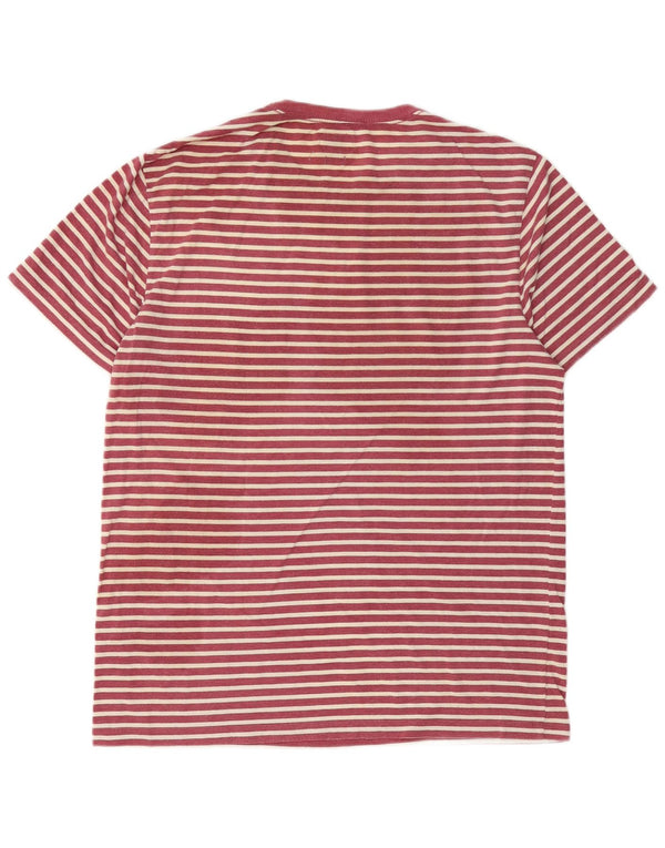 J. Crew Mens T-Shirt Top Large Red Striped Cotton