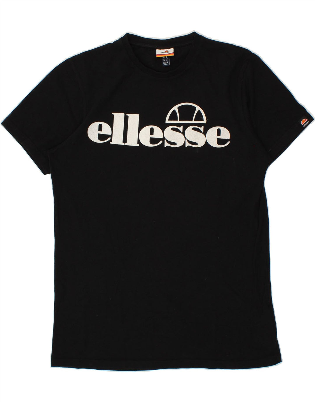 ELLESSE Mens Graphic T-Shirt Top Small Black Cotton Vintage Ellesse and Second-Hand Ellesse from Messina Hembry 