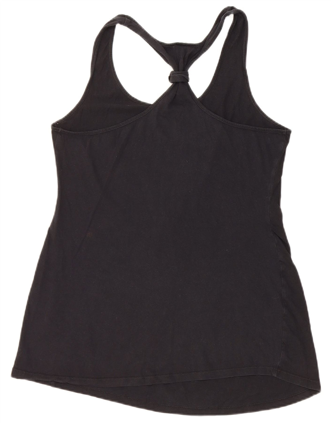 VINTAGE Womens Graphic Vest Top UK 12 Medium Black Cotton